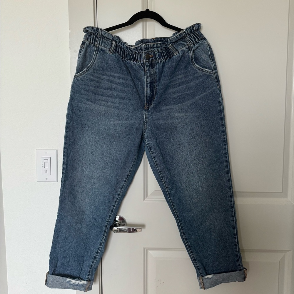 Blue Denim High Rise Mom Jeans (XL)